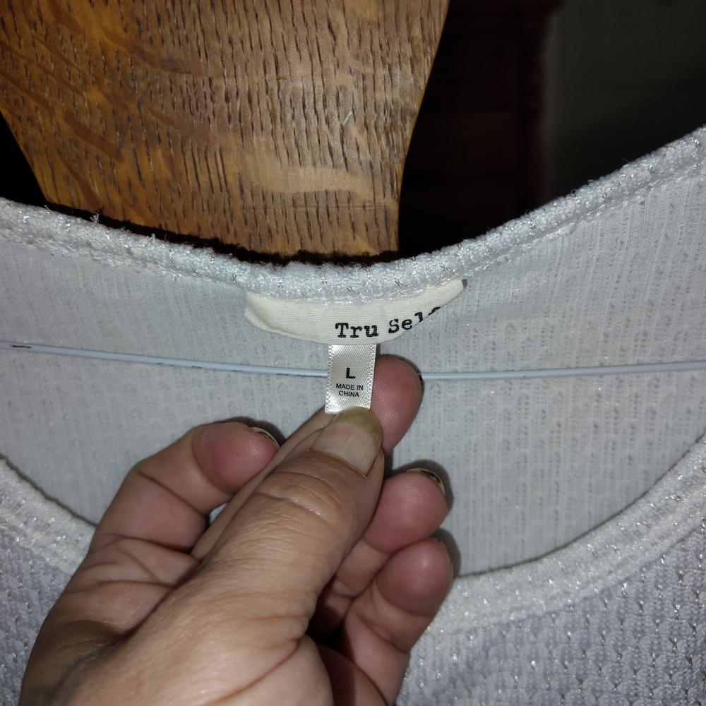 Tru Self White Textured Top
